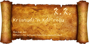 Kristyán Károly névjegykártya