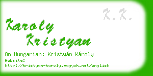 karoly kristyan business card