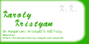 karoly kristyan business card